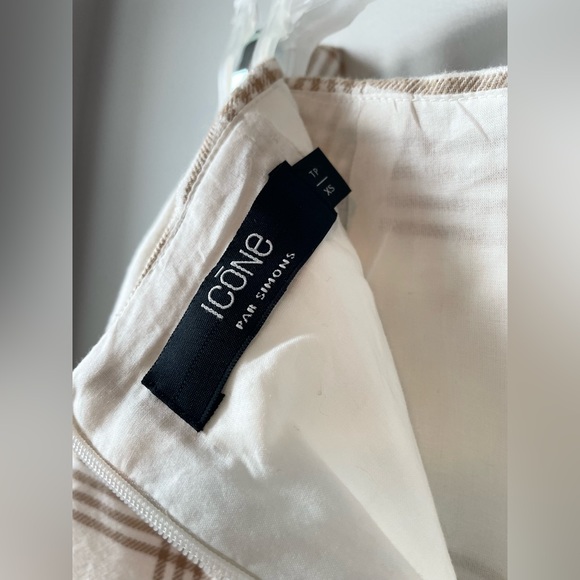 Cream and Brown Wrap Across Skirt - Picture 3 of 3